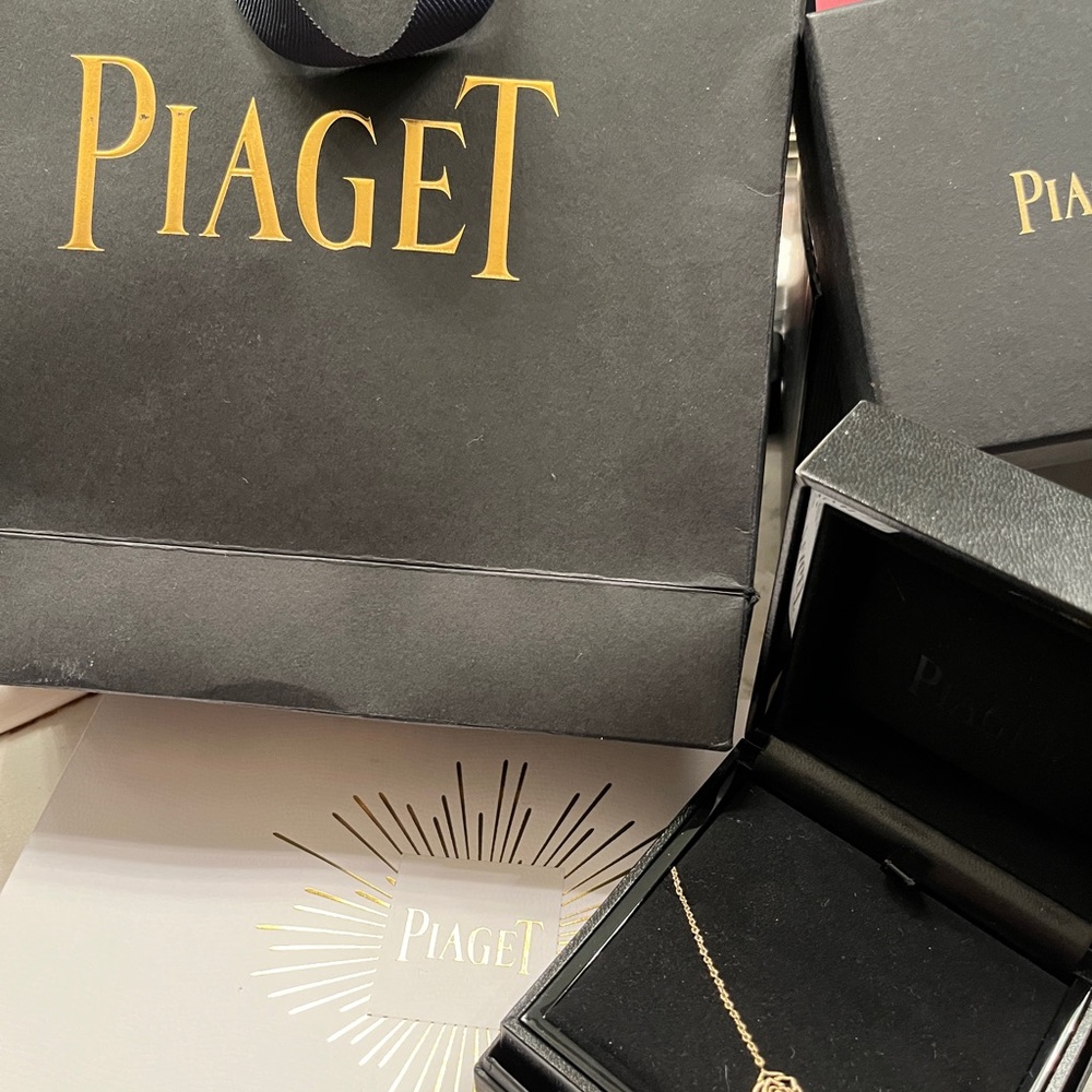 Piaget rose diamond 18k rose gold charm bracelet.